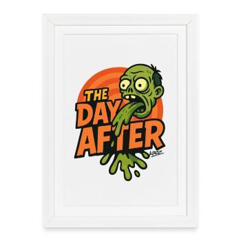 Le jour après la fête zombie splash - Affiche encadrée (27 × 37 cm) - blanc - Devant