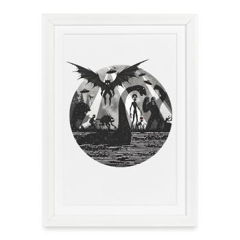 Bigfoot Alien Sasquatch Monster of Loch Ness - Framed poster (27 × 37 cm) - white - Front