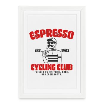 Espresso Cycling Club - Framed poster (27 × 37 cm) - white - Front