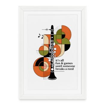 Fun Until the Reed Breaks | Clarinet - Framed poster (27 × 37 cm) - white - Front