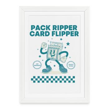 Pack Booster de cartes Pack Scratcher Flipper de cartes à collectionner - Affiche encadrée (27 × 37 cm) - blanc - Devant