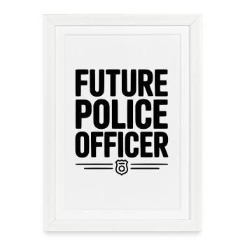 Futur policier - Affiche encadrée (27 × 37 cm) - blanc - Devant