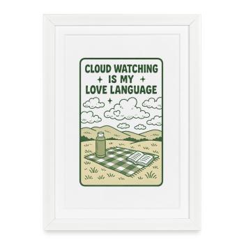 Observing Clouds | Cottagecore Nature Vibe - Framed poster (27 × 37 cm) - white - Front