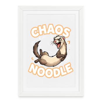 Motif du furet nouilles du chaos - Affiche encadrée (27 × 37 cm) - blanc - Devant