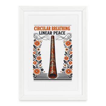 Circular breathing, inner peace | Didgeridoo - Framed poster (27 × 37 cm) - white - Front