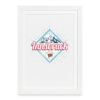 Innsbruck Tyrol Austria Alps Vintage Souvenir - Framed poster (27 × 37 cm) - white - Front