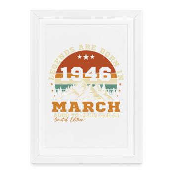 Mars 1946 Vintage Rétro Cadeau d’anniversaire - Affiche encadrée (27 × 37 cm) - blanc - Devant