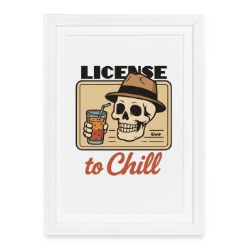 Carte d’identité Skull avec licence de détente - Affiche encadrée (27 × 37 cm) - blanc - Devant