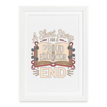 Éducateur en kinésithérapie Une nouvelle courte Je suis un professionnel de la rééducation - Affiche encadrée (27 × 37 cm) - blanc - Devant