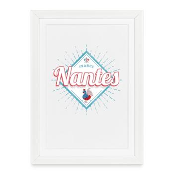 Nantes Pays de la Loire France Souvenir - Framed poster (27 × 37 cm) - white - Front