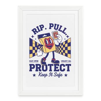 RIP PULL PROTECT Keep It Safe Trading Card - Framed poster (27 × 37 cm) - white - Front