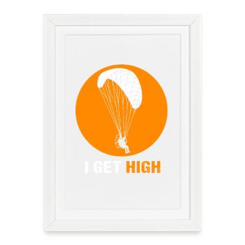 Gleitschirm gleitschirmflieger parapente - Affiche encadrée (27 × 37 cm) - blanc - Devant