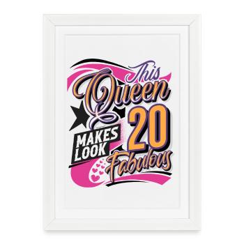 Reine du 20e anniversaire - Affiche encadrée (27 × 37 cm) - blanc - Devant