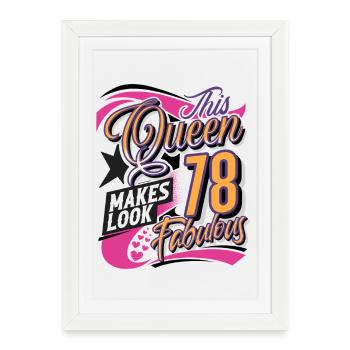 Reine du 78e anniversaire - Affiche encadrée (27 × 37 cm) - blanc - Devant