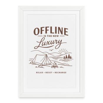 Camping | Offline is the new luxury - Framed poster (27 × 37 cm) - white - Front