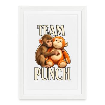 Monkey Punch Baby Graphic Little Punch Big Love - Affiche encadrée (27 × 37 cm) - blanc - Devant