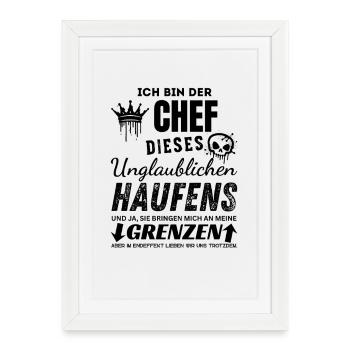 Chef des unglaublichen Haufens Chef Geschenk - Affiche encadrée (27 × 37 cm) - blanc - Devant