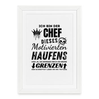 Patron fier d’un groupe motivé cadeau de patron - Affiche encadrée (27 × 37 cm) - blanc - Devant