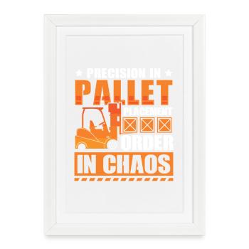Conducteur de chariot élévateur en anglais Évanché élévateur - Affiche encadrée (27 × 37 cm) - blanc - Devant
