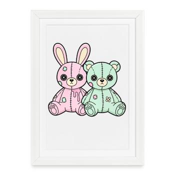 Goth Bunny Horror Rabbit Gothic Creepy Creepy - Framed poster (27 × 37 cm) - white - Front