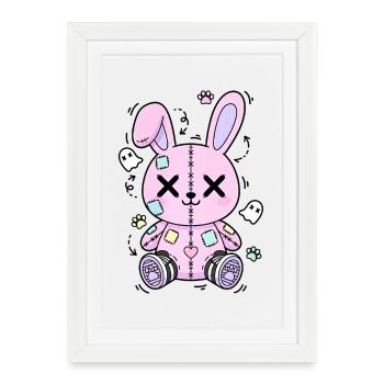 Goth Bunny Horror Rabbit Gothic Creepy Creepy - Framed poster (27 × 37 cm) - white - Front