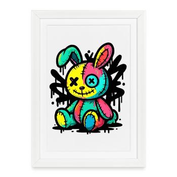 Goth Bunny Horror Rabbit Gothic Creepy Creepy - Framed poster (27 × 37 cm) - white - Front