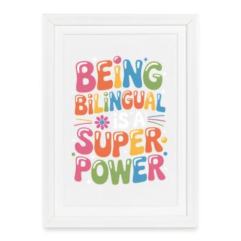 Foreign Language Sayings Funny Foreign Language Gift - Framed poster (27 × 37 cm) - white - Front