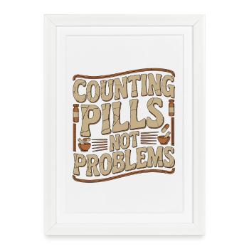 Pharmacist Student Counting Pills Pharmacy Trainee - Framed poster (27 × 37 cm) - white - Front