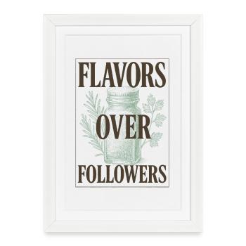 Des saveurs au lieu de suiveurs | Épices de cuisson - Affiche encadrée (27 × 37 cm) - blanc - Devant