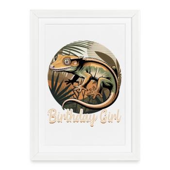 Gecko à crête reptile drôle - Affiche encadrée (27 × 37 cm) - blanc - Devant