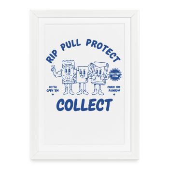 Déchirer Tirer, Protéger, Collecter Booster de Cartes à Collectionner - Affiche encadrée (27 × 37 cm) - blanc - Devant