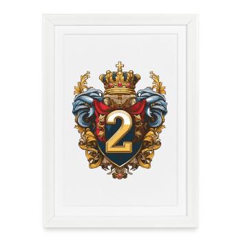 2 Number of coats of arms - Framed poster (27 × 37 cm) - white - Front