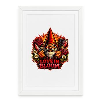 Evil Gnome, Dark Gnome, Goth Gnome, Funny Gnome - Framed poster (27 × 37 cm) - white - Front