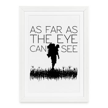 Design minimaliste de silhouettes naturières du ciel nocturne - Affiche encadrée (27 × 37 cm) - blanc - Devant