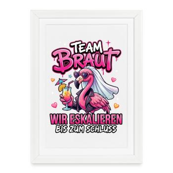 T-shirt de fête de garçon Femmes équipe de fête de garçon Mariée - Affiche encadrée (27 × 37 cm) - blanc - Devant