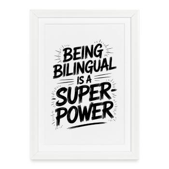 Foreign Language Sayings Funny Foreign Language Gift - Framed poster (27 × 37 cm) - white - Front