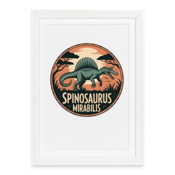 Découverte du nouveau Spinosaurus Mirabilis 2026 - Affiche encadrée (27 × 37 cm) - blanc - Devant