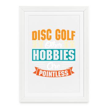 Cadeaux de disc golf Disc Golf - Affiche encadrée (27 × 37 cm) - blanc - Devant