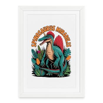 Découverte du nouveau Spinosaurus Mirabilis 2026 - Affiche encadrée (27 × 37 cm) - blanc - Devant