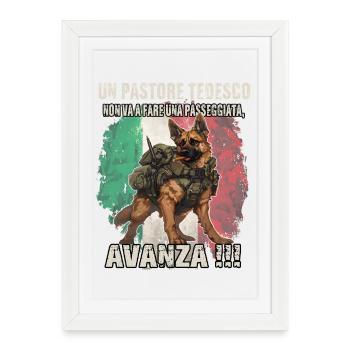 Propriétaire de berger allemand T Berger - Affiche encadrée (27 × 37 cm) - blanc - Devant