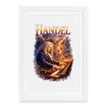 Handel Sturmklang au clavier - Affiche encadrée (27 × 37 cm) - blanc - Devant