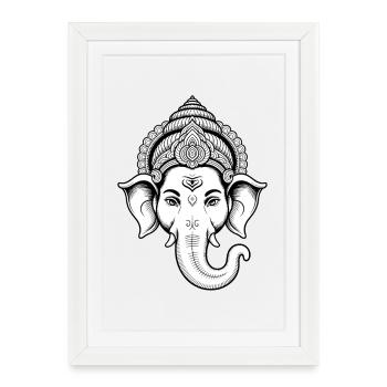 Elephant Trunk Africa Safari Wilderness Elephant - Framed poster (27 × 37 cm) - white - Front