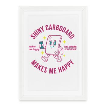 Ouverture du paquet en carton brillant me rend heureuse - Affiche encadrée (27 × 37 cm) - blanc - Devant