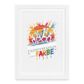 Travail d’équipe en peinture Équipe de peintre Artisan Varnisher - Affiche encadrée (27 × 37 cm) - blanc - Devant