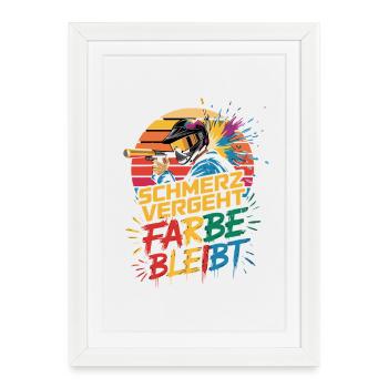 Pain Passes Color Remains Paintball Saying For - Framed poster (27 × 37 cm) - white - Front