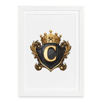 C Letter Name Crown - Framed poster (27 × 37 cm) - white - Front