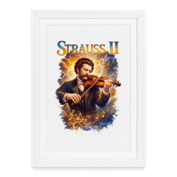 Violon feuergeiste Strauss II - Affiche encadrée (27 × 37 cm) - blanc - Devant