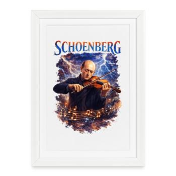 Violon dans la tempête : musique éclair - Affiche encadrée (27 × 37 cm) - blanc - Devant