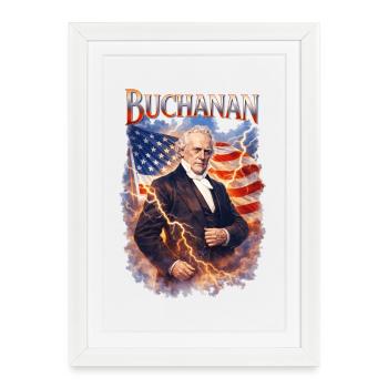 Portrait du drapeau de la foudre - Affiche encadrée (27 × 37 cm) - blanc - Devant