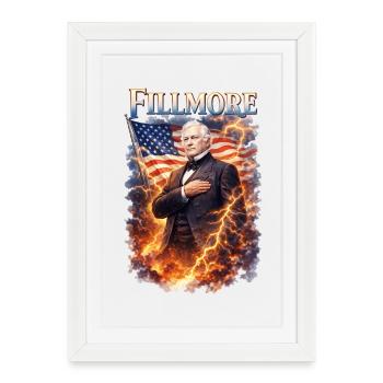 Historical statesman in a whirl of flames - Framed poster (27 × 37 cm) - white - Front